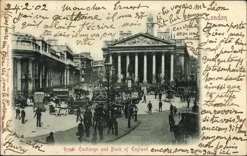 Ak London City England, Royal Exchange and Bank of England