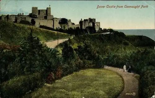 Ak Dover Kent England, Dover Castle from Connaught Park