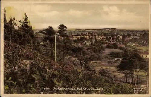 Ak Christchurch Dorset England, From St. Catherine's Hill