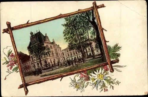 Passepartout Ak Krefeld am Niederrhein, Rathaus