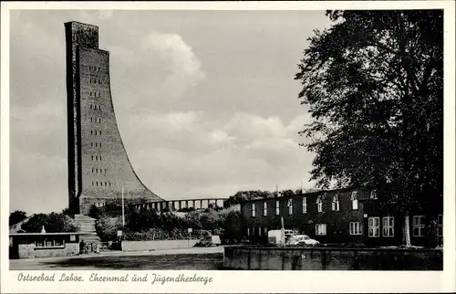 Ak Ostseebad Laboe, Marine Ehrenmal und Jugendherberge