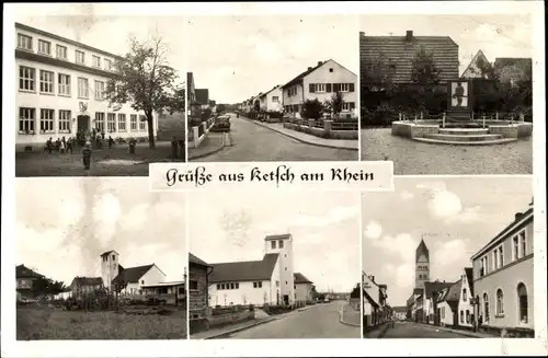 Ak Ketsch am Rhein, Partien im Ort