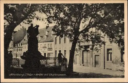 Ak Altenburg in Thüringen, Brühl mit Skatbrunnen