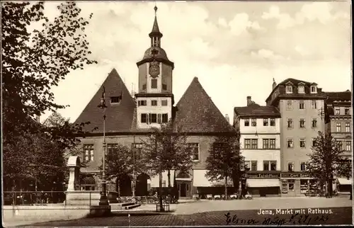 Ak Jena in Thüringen, Markt mit Rathaus