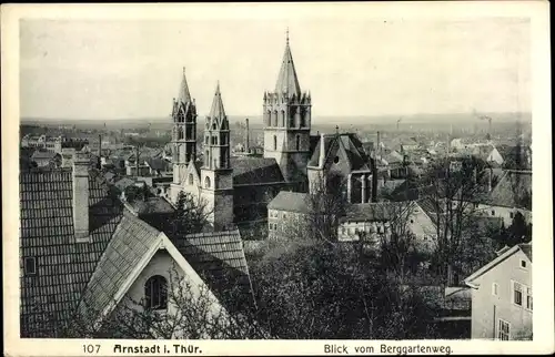 Ak Arnstadt in Thüringen, Blick vom Berggartenweg, Kirche