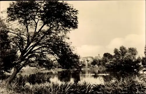 Ak Pölzig in Thüringen, Dorfteich