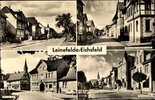 Ak Leinefelde im Eichsfeld Thüringen, Bahnhofstraße, Fuhlrodt Str., Berliner Hof, Breitenbacher Str.