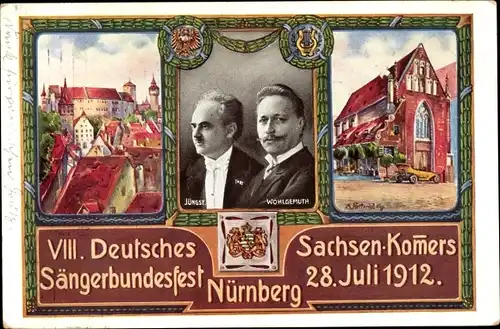 Künstler Ak Herterich, Nürnberg, Sängerbundesfest 1912, Jüngst, Wohlgemuth