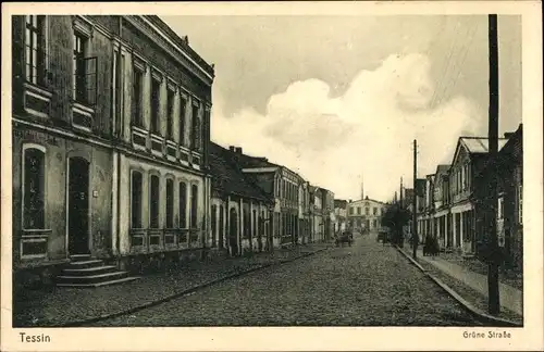 Ak Tessin in Mecklenburg, Grüne Straße