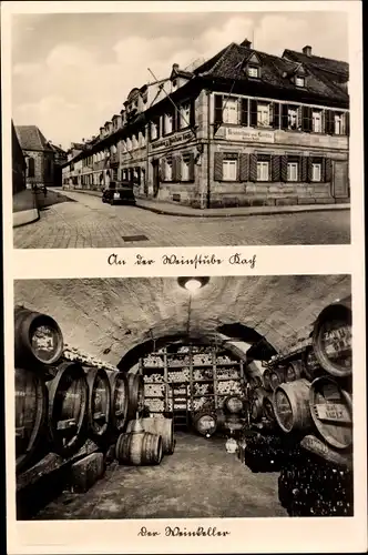 Ak Erlangen in Mittelfranken Bayern, Weinstube von Julius Kach, Weinkeller, Engelstraße