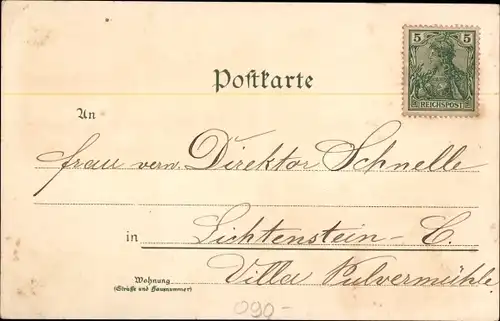 Litho Chemnitz in Sachsen, Börse, Schlachthof, Reichsbank, Neumarkt mit Fontaine