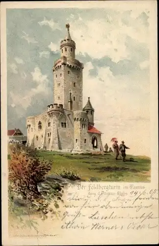 Künstler Litho Fries, E., Schmitten im Hochtaunuskreis Hessen, Der Feldbergturm