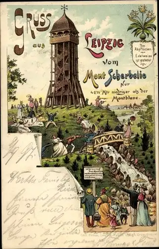 Litho Leipzig in Sachsen, Scherbelberf, Mont Scherbelio, Aussichtsturm