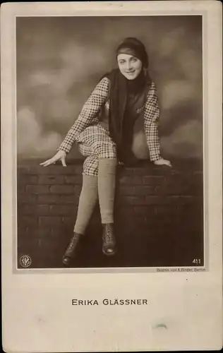 Ak Schauspielerin Erika Glässner, Portrait