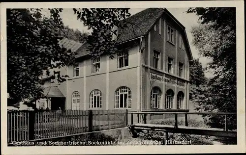 Ak Bockmühle Hermsdorf in Thüringen, Gasthaus im Zeitzgrund