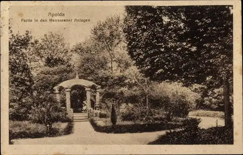 Ak Apolda in Thüringen, Partie in den Herressener Anlagen