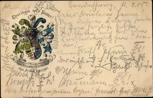 Wappen Studentika Ak Studentischer Verein, Thuringia sei's Panier