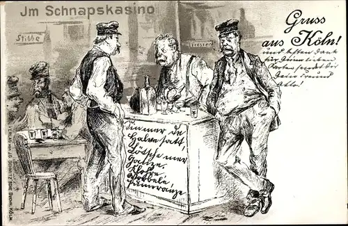 Litho Köln am Rhein, Im Schnapskasino