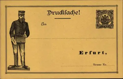 Ganzsachen Litho Erfurt in Thüringen, Briefträger, Brief, Post