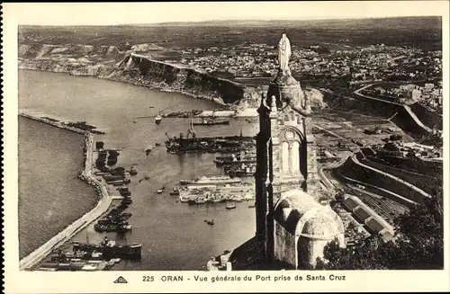 Ak Oran Algerien, Vue generale du Port prise de Santa Cruz