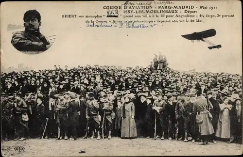 Ak Französisches Flugzeug, Course d'Aviation, Gibert, Monoplan, 1911