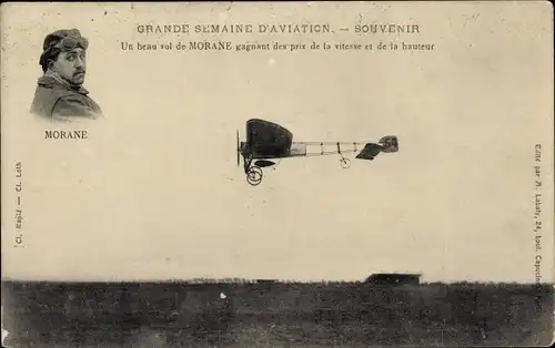 Ak Grande Semaine d'Aviation, Vole de Morane, Monoplan, Pilot, Flugpionier