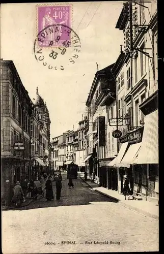 Ak Épinal Lothringen Vosges, Rue Leopold Bourg