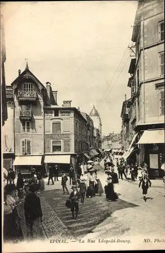Ak Épinal Lothringen Vosges, Rue Leopold Bourg