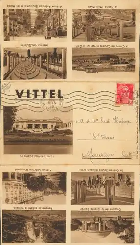 Klapp Ak Vittel Lothringen Vosges, La Casino, Le Parc, La Grande Allee