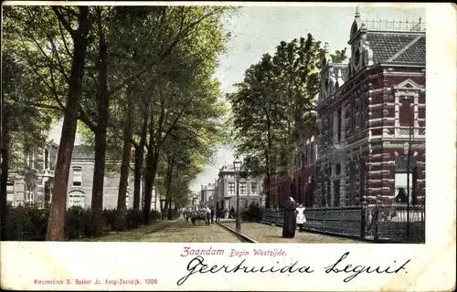 Ak Zaandam Zaanstad Nordholland, Begin Westzijde