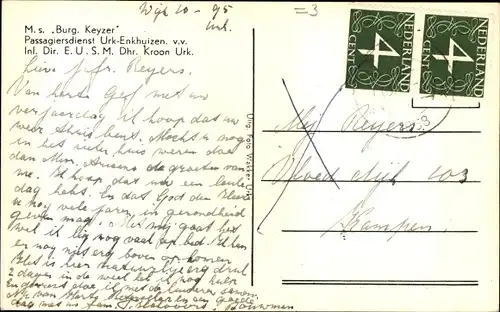 Ak Urk Flevoland Niederlande, MS Burg Keyzer, Passagiersdienst Urk Enkhuizen