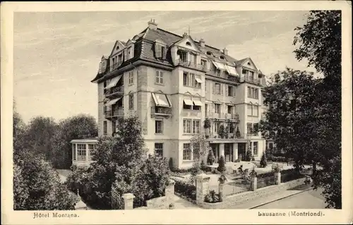 Ak Montriond Lausanne Kanton Waadt, Hotel Montana, Außenansicht