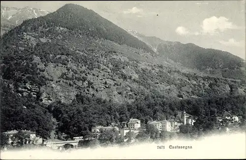 Ak Castasegna Kanton Graubünden, Bergansicht, Ortsansicht