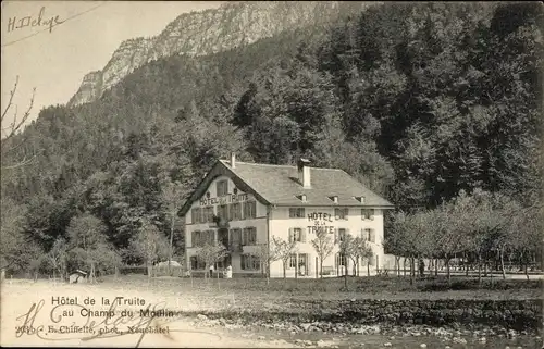 Ak Neuchâtel Neuenburg Stadt, Hotel de la Truite au Champ du Moulin