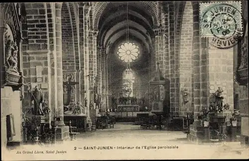 Ak Saint Junien Haute Vienne, Interieur de l'Eglise paroissiale, Kirche, Innenansicht