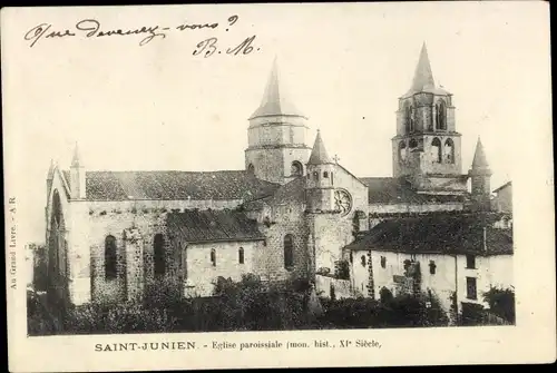 Ak Saint Junien Haute Vienne, Eglise paroissiale, Kirche, Außenansicht
