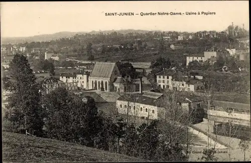 Ak Saint Junien Haute Vienne, Quartier Notre-Dame, Usine a Papiers, Fabrikgelände