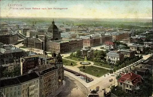 Ak Leipzig in Sachsen, Blick vom neuen Rathaus, Teilansicht der Stadt