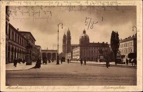 Ak München Bayern, Odeonplatz, Feldherrnhalle