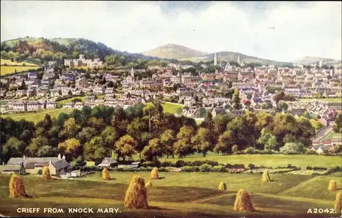 Künstler Ak Crieff Schottland, from Knock Mary, Ortsansicht