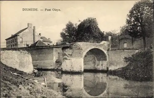 Ak Diksmuide Dixmude Westflandern, Pont Oleye, Kriegszerstörungen, I. WK