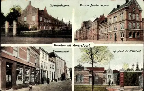 Ak Amersfoort Utrecht Niederlande, Infanteriekazerne, Krommestraat, Hospital Hoogeweg