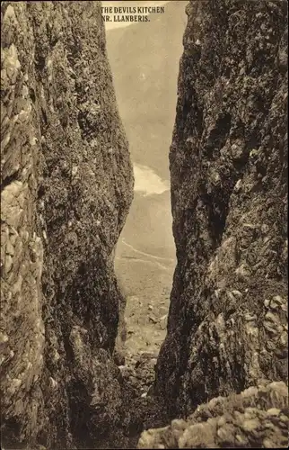 Ak Carnarvon Wales, The Devils Kitchen Nr. Llanberis