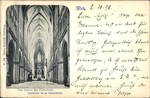 Ak Metz Moselle, Inneres der Cathedrale