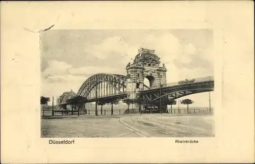 Ak Düsseldorf am Rhein, Rheinbrücke