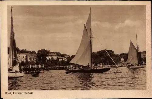 Ak Düsternbrook Kiel Schleswig Holstein, Segelboote
