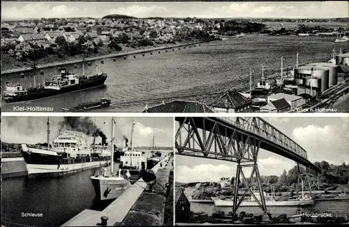 Ak Holtenau Kiel in Schleswig Holstein, Schleuse, Hochbrücke