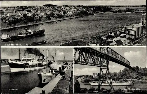 Ak Holtenau Kiel in Schleswig Holstein, Schleuse, Hochbrücke