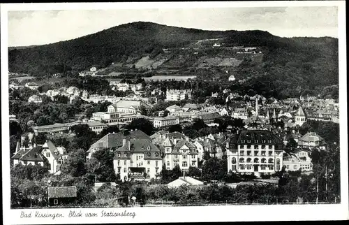 Ak Bad Kissingen Unterfranken Bayern, Blick vom Stationsberg auf den Ort