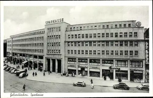 Ak Gelsenkirchen im Ruhrgebiet, Sparkasse, Außenansicht